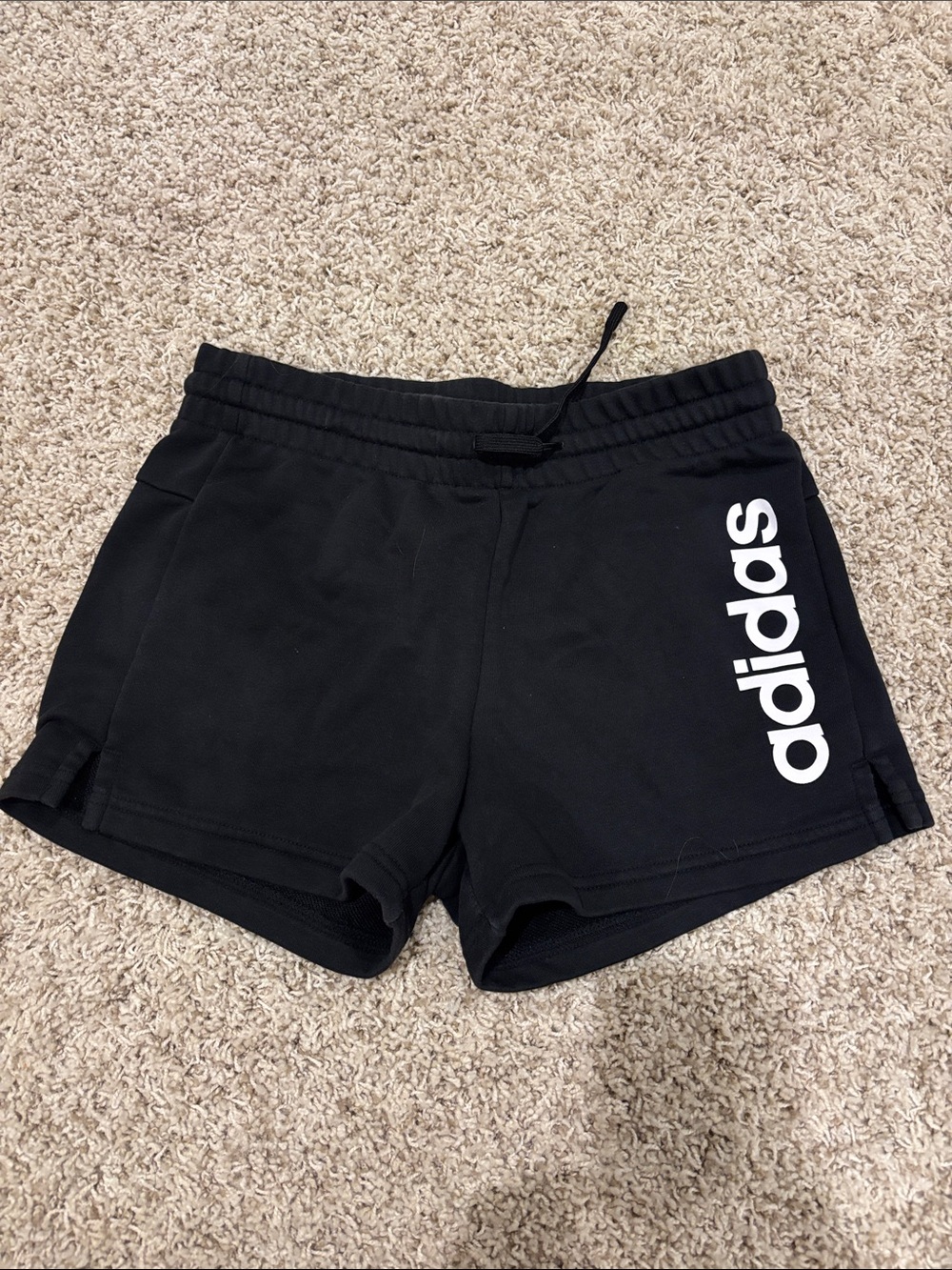 adidas Black Athletic Shorts with White Logo